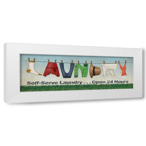 Laundry White Modern Wood Framed Art Print by Harbick, N