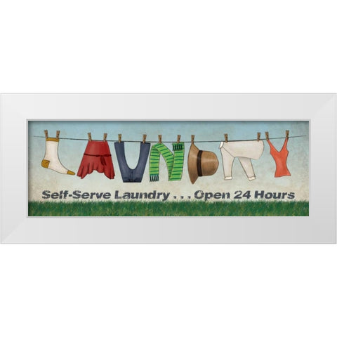 Laundry White Modern Wood Framed Art Print by Harbick, N