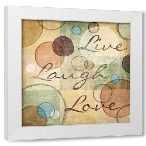 Live Laugh Love White Modern Wood Framed Art Print by Harbick, N
