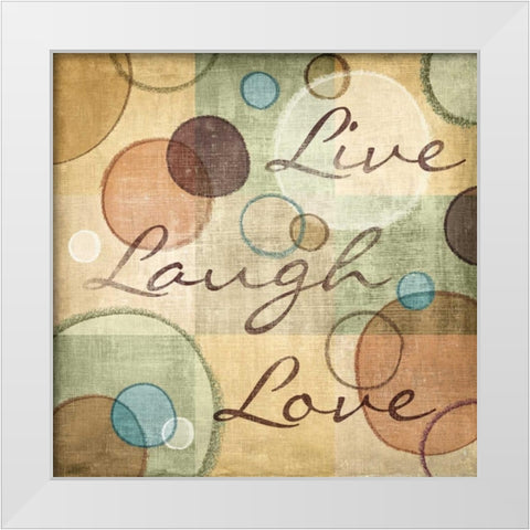Live Laugh Love White Modern Wood Framed Art Print by Harbick, N