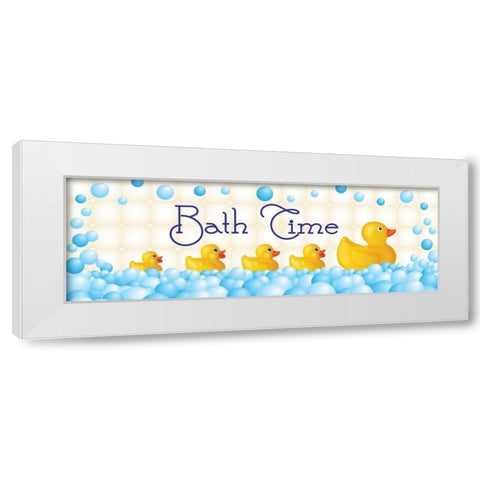 Bath Time White Modern Wood Framed Art Print by Harbick, N