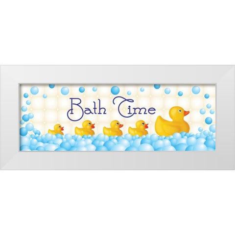 Bath Time White Modern Wood Framed Art Print by Harbick, N