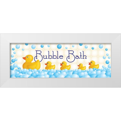 Bubble Bath White Modern Wood Framed Art Print by Harbick, N