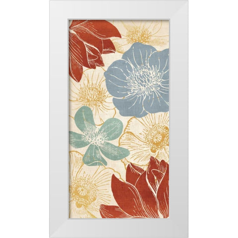 Vintage Flowers I White Modern Wood Framed Art Print by Harbick, N