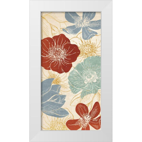 Vintage Flowers II White Modern Wood Framed Art Print by Harbick, N