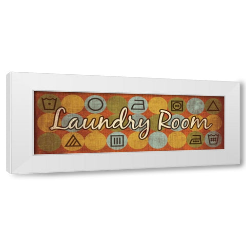 Laundry Symbols Panel I White Modern Wood Framed Art Print by Harbick, N