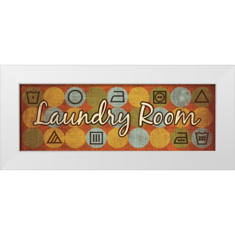 Laundry Symbols Panel I White Modern Wood Framed Art Print by Harbick, N
