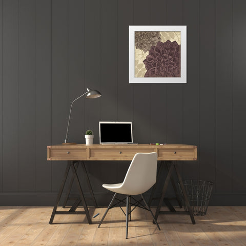 Dahlia I White Modern Wood Framed Art Print by Harbick, N