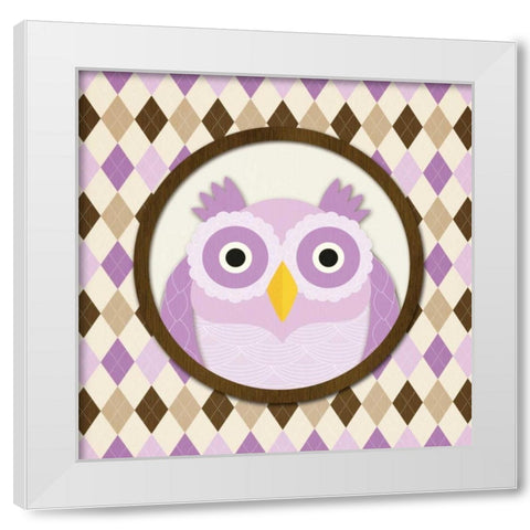 O is for Owl IV White Modern Wood Framed Art Print by Harbick, N