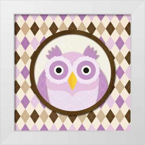 O is for Owl IV White Modern Wood Framed Art Print by Harbick, N