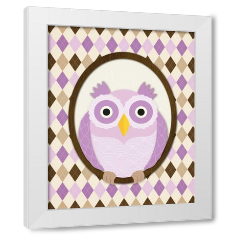 Sitting Owl IV White Modern Wood Framed Art Print by Harbick, N