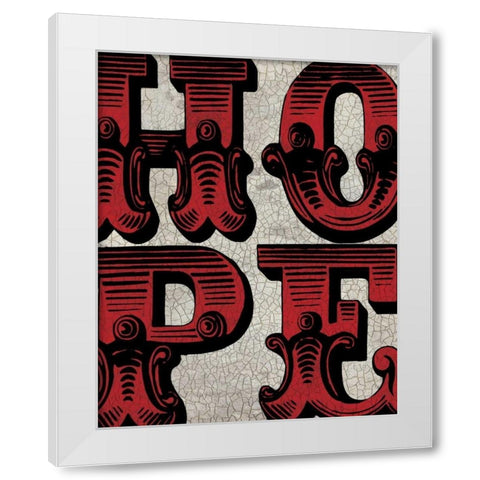 Hope Sign White Modern Wood Framed Art Print by Harbick, N