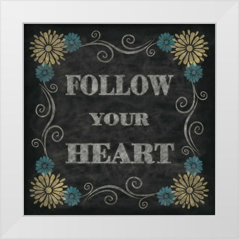 Chalkboard Inspirations I White Modern Wood Framed Art Print by Harbick, N