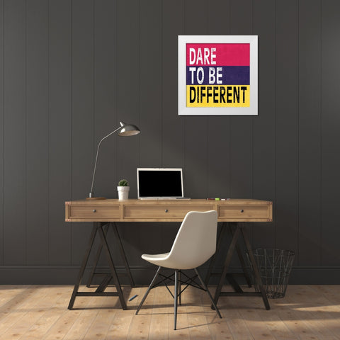 Dare to be Different II White Modern Wood Framed Art Print by Harbick, N