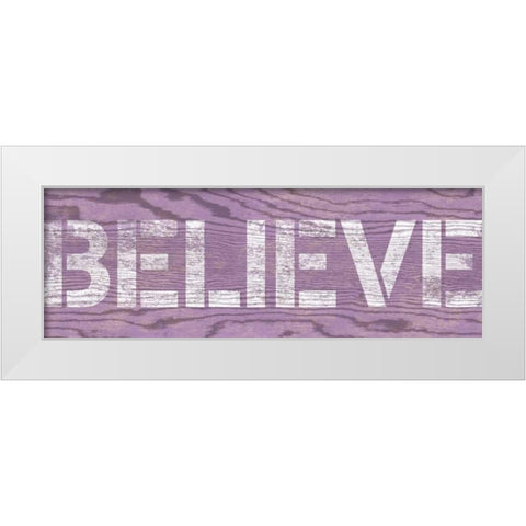 Purple Believe White Modern Wood Framed Art Print by Harbick, N