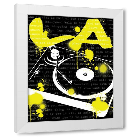 LA Turn Table White Modern Wood Framed Art Print by Harbick, N