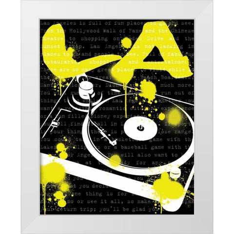 LA Turn Table White Modern Wood Framed Art Print by Harbick, N