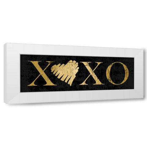 Gold XOXO White Modern Wood Framed Art Print by Harbick, N.