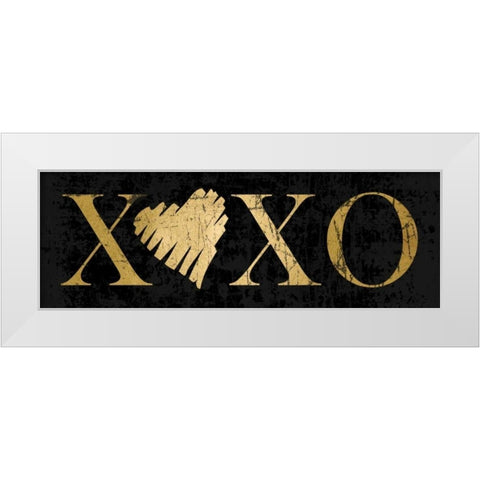 Gold XOXO White Modern Wood Framed Art Print by Harbick, N.