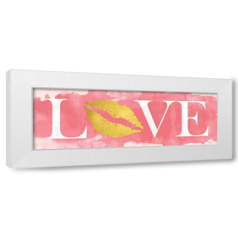 Pink Love White Modern Wood Framed Art Print by Harbick, N.