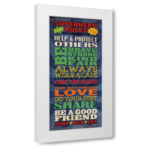 Superhero Rules Panel White Modern Wood Framed Art Print by Harbick, N.