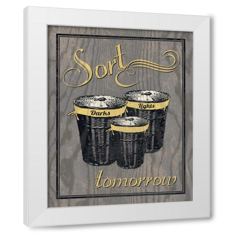 Sort - Gray White Modern Wood Framed Art Print by Harbick, N.