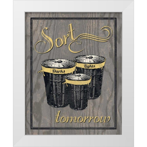 Sort - Gray White Modern Wood Framed Art Print by Harbick, N.