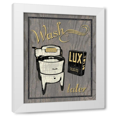 Wash - Gray White Modern Wood Framed Art Print by Harbick, N.