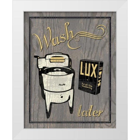 Wash - Gray White Modern Wood Framed Art Print by Harbick, N.