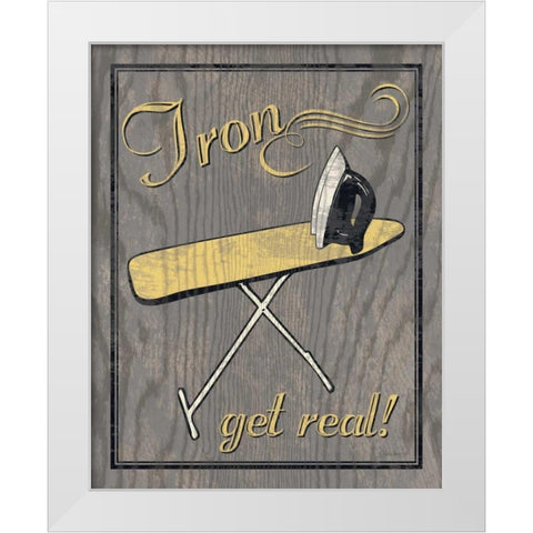 Iron - Gray White Modern Wood Framed Art Print by Harbick, N.