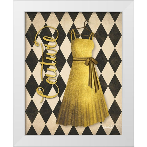 Gold Dress Couture White Modern Wood Framed Art Print by Harbick, N.