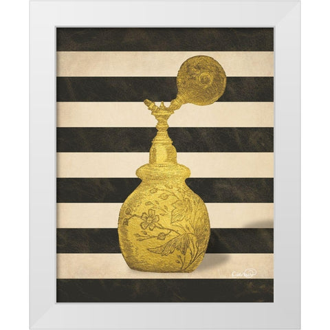 Vintage Gold Atomizer White Modern Wood Framed Art Print by Harbick, N.