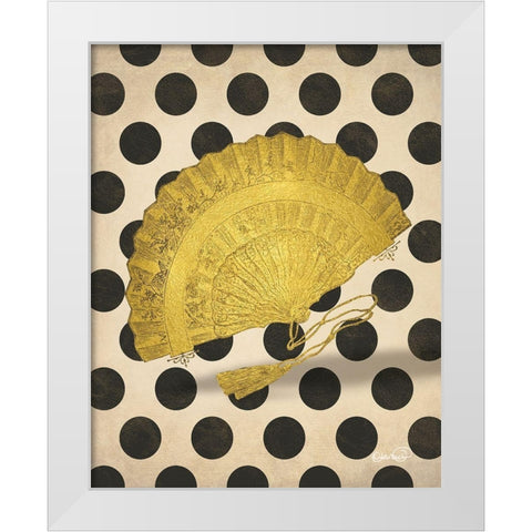 Vintage Gold Fan White Modern Wood Framed Art Print by Harbick, N.