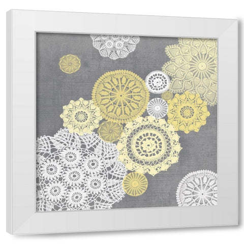 Elegance in Yellow VII White Modern Wood Framed Art Print by Harbick, N.