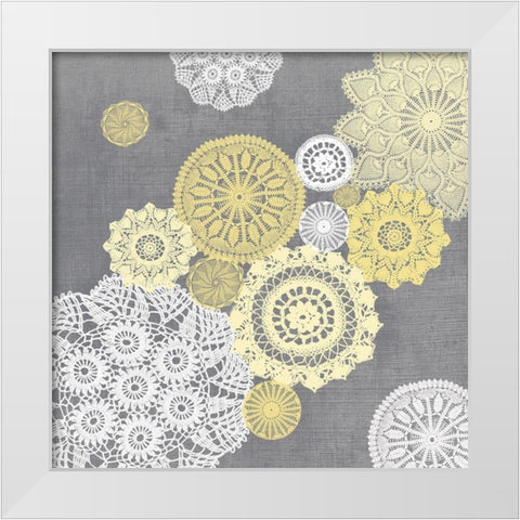 Elegance in Yellow VII White Modern Wood Framed Art Print by Harbick, N.