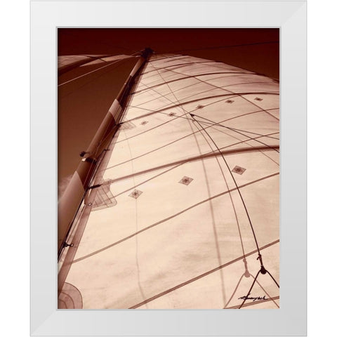 Windward Sail I White Modern Wood Framed Art Print by Hausenflock, Alan