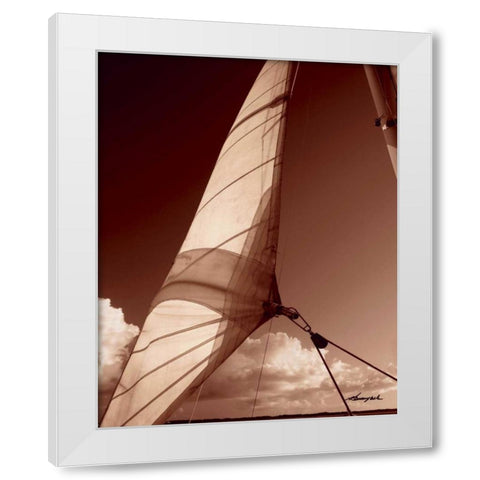 Windward Sail II White Modern Wood Framed Art Print by Hausenflock, Alan