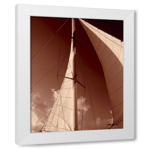 Windward Sail IV White Modern Wood Framed Art Print by Hausenflock, Alan