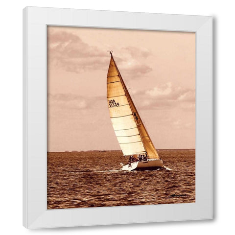 Weekend Sail II White Modern Wood Framed Art Print by Hausenflock, Alan