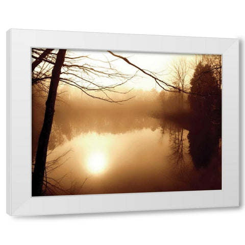Fog on Shelly Lake II White Modern Wood Framed Art Print by Hausenflock, Alan