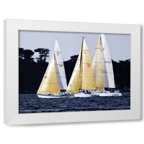 Race at Annapolis I White Modern Wood Framed Art Print by Hausenflock, Alan
