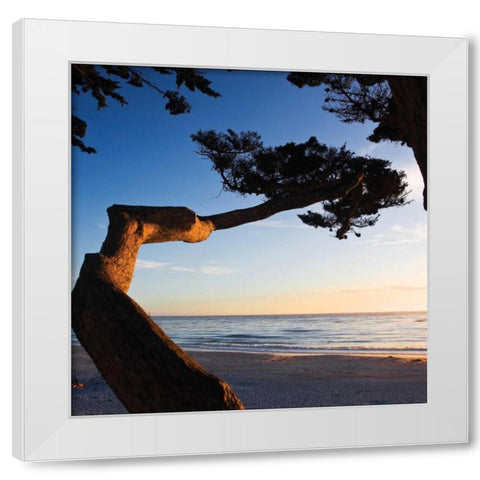 Carmel Sunset I White Modern Wood Framed Art Print by Hausenflock, Alan