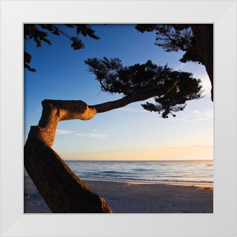 Carmel Sunset I White Modern Wood Framed Art Print by Hausenflock, Alan