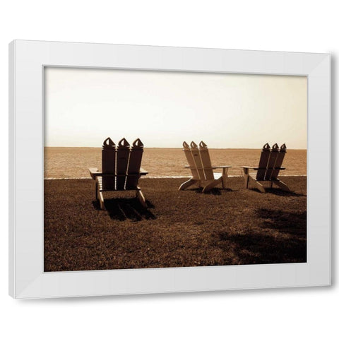 Adirondack Chairs II White Modern Wood Framed Art Print by Hausenflock, Alan