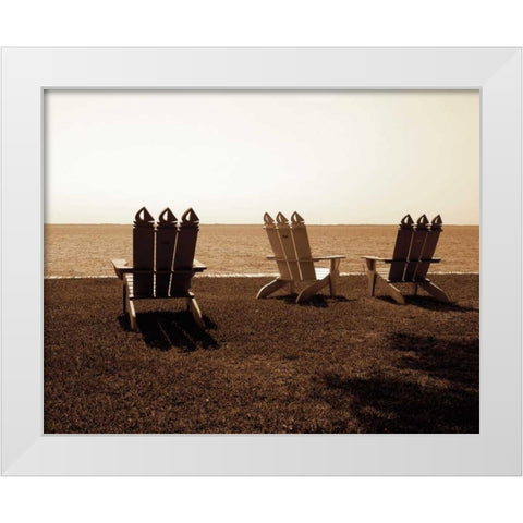 Adirondack Chairs II White Modern Wood Framed Art Print by Hausenflock, Alan