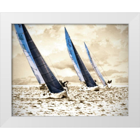 Racing Waters II White Modern Wood Framed Art Print by Hausenflock, Alan
