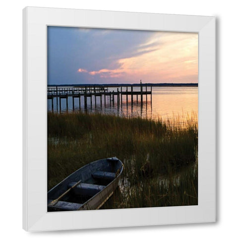 Channel Sunset III White Modern Wood Framed Art Print by Hausenflock, Alan