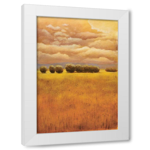 Golden Fields I White Modern Wood Framed Art Print by Girard, Thomas