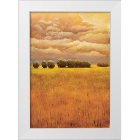 Golden Fields I White Modern Wood Framed Art Print by Girard, Thomas