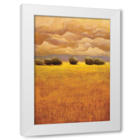 Golden Fields II White Modern Wood Framed Art Print by Girard, Thomas